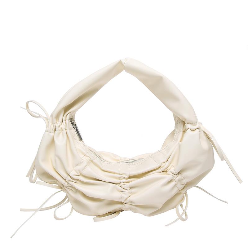 White Solid One Handle Handheld Bag