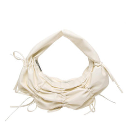 White Solid One Handle Handheld Bag