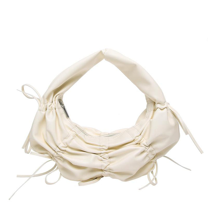 White Solid One Handle Handheld Bag