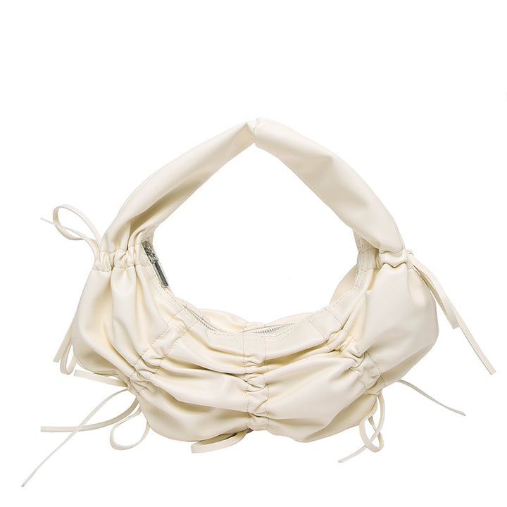 White Solid One Handle Handheld Bag