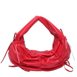 Red Solid One Handle Handheld Bag