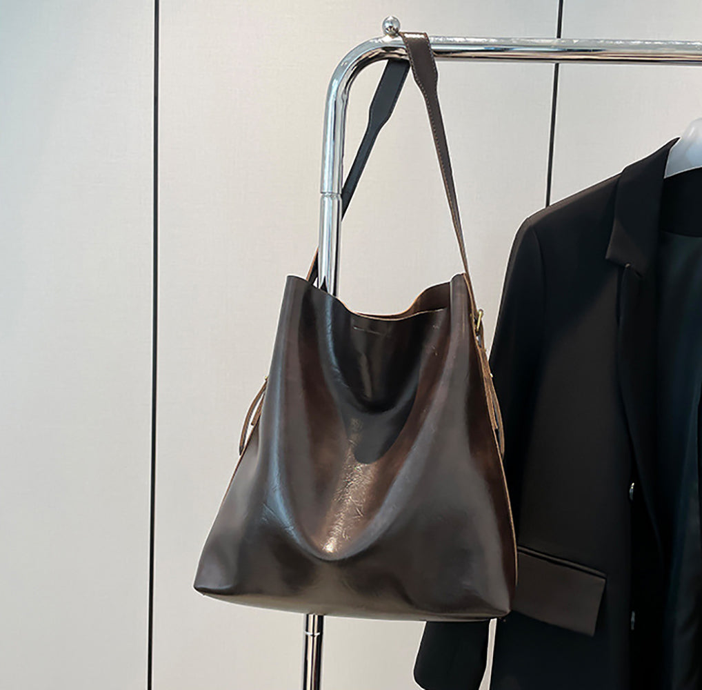 Grey Solid One Handle Shoulder Bag