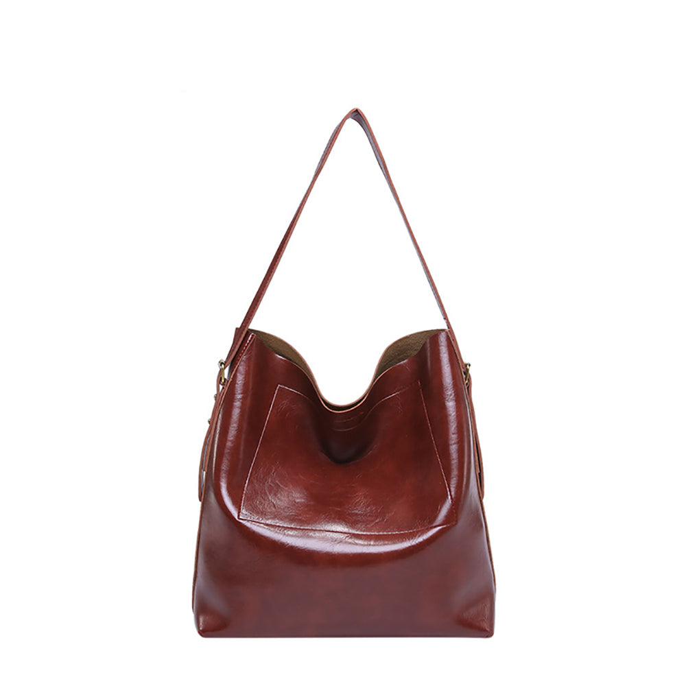 Red Solid One Handle Shoulder Bag