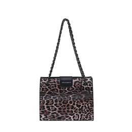 Brown Printed One Handle Shoulder Bag