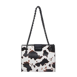 White Printed One Handle Shoulder Bag