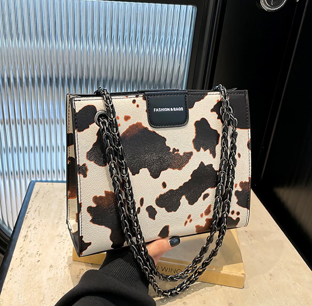 White Printed One Handle Shoulder Bag