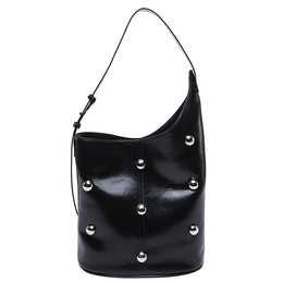 Black Solid One Handle Shoulder Bag