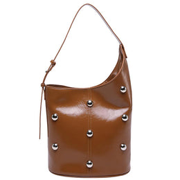 Brown Solid One Handle Shoulder Bag