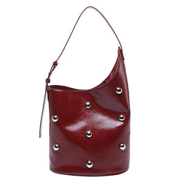 Red Solid One Handle Shoulder Bag
