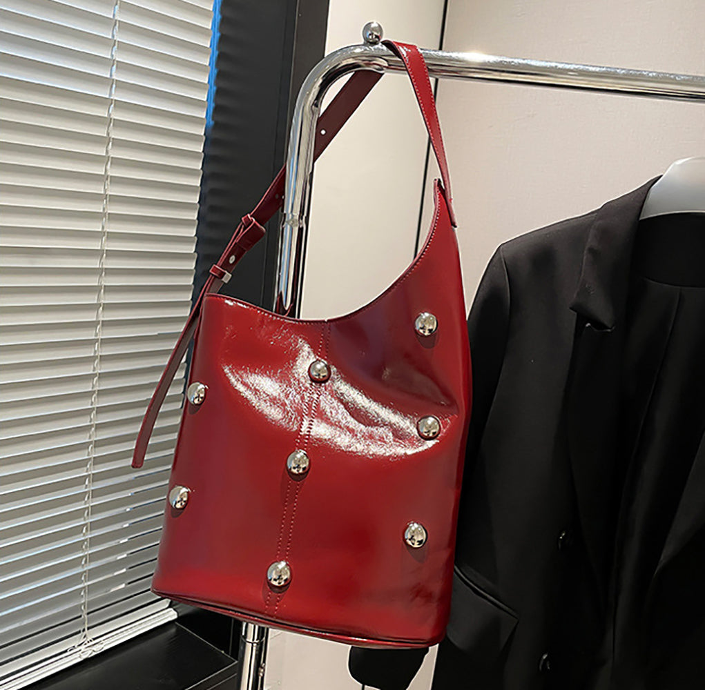 Red Solid One Handle Shoulder Bag