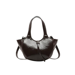 Coffee Solid Two Handles Handheld Bag