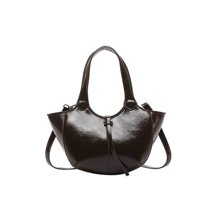 Coffee Solid Two Handles Handheld Bag