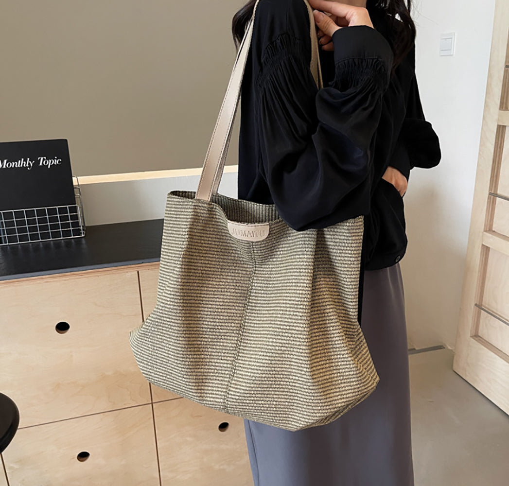Women Striped Shopper Shoulder Bag