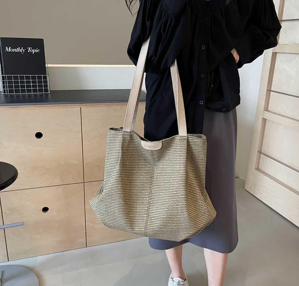 Women Striped Shopper Shoulder Bag