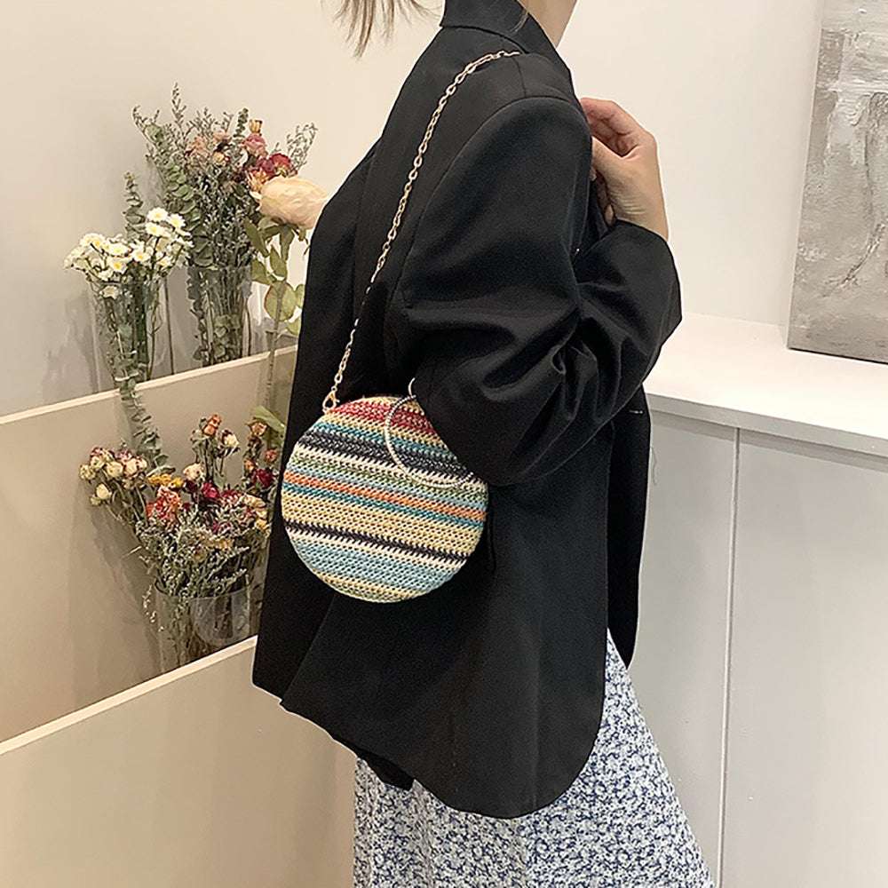 Women Striped Swagger Sling Bag