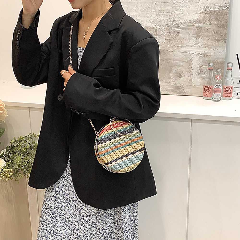 Women Striped Swagger Sling Bag