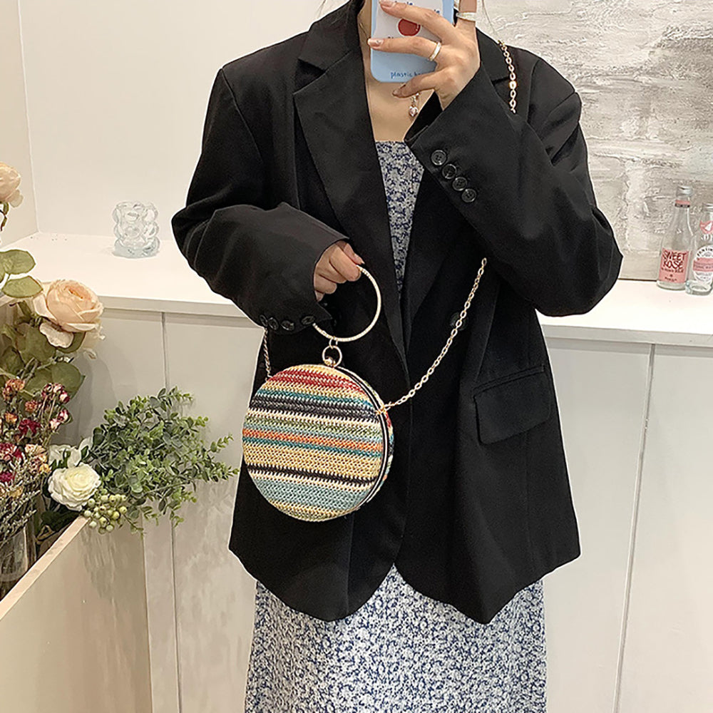 Women Striped Swagger Sling Bag