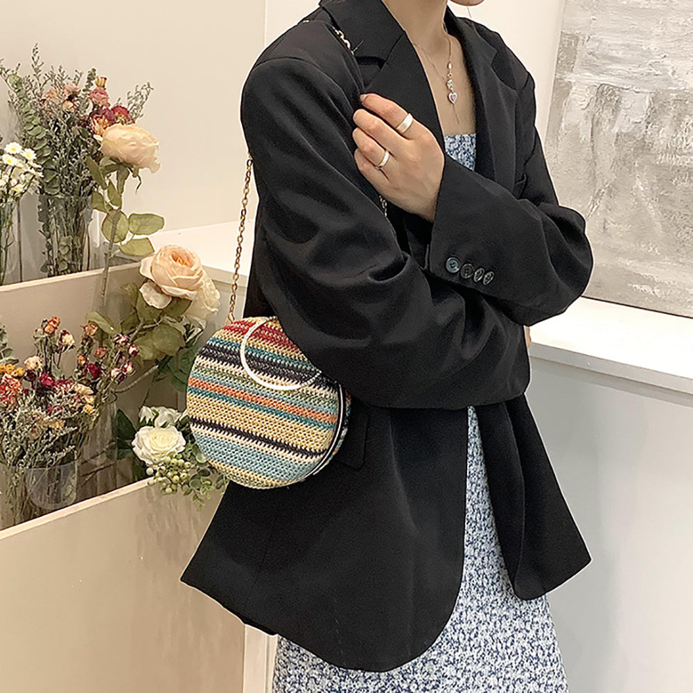 Women Striped Swagger Sling Bag