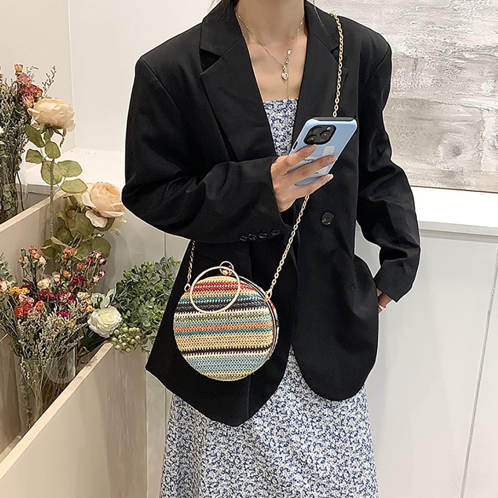 Women Striped Swagger Sling Bag