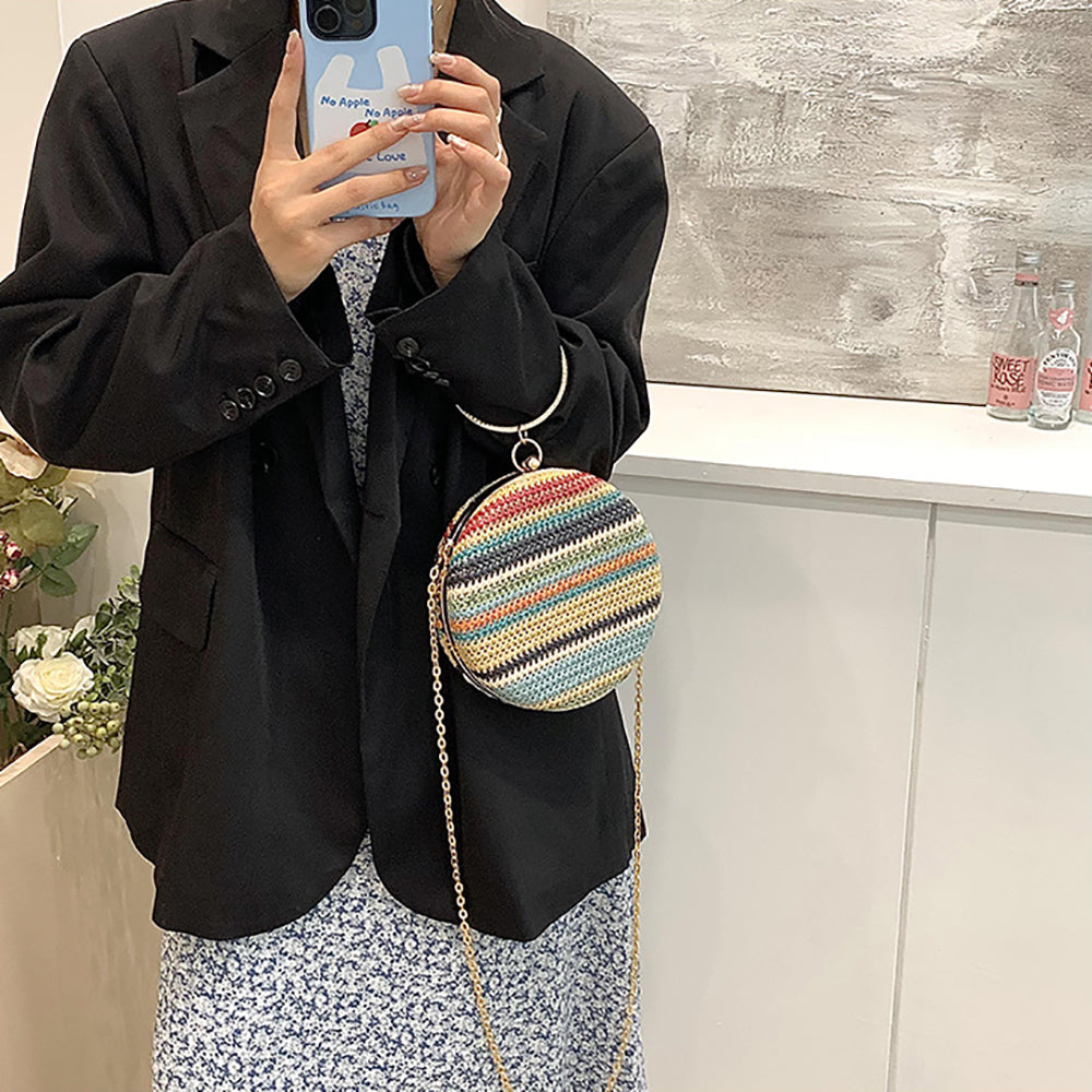 Women Striped Swagger Sling Bag