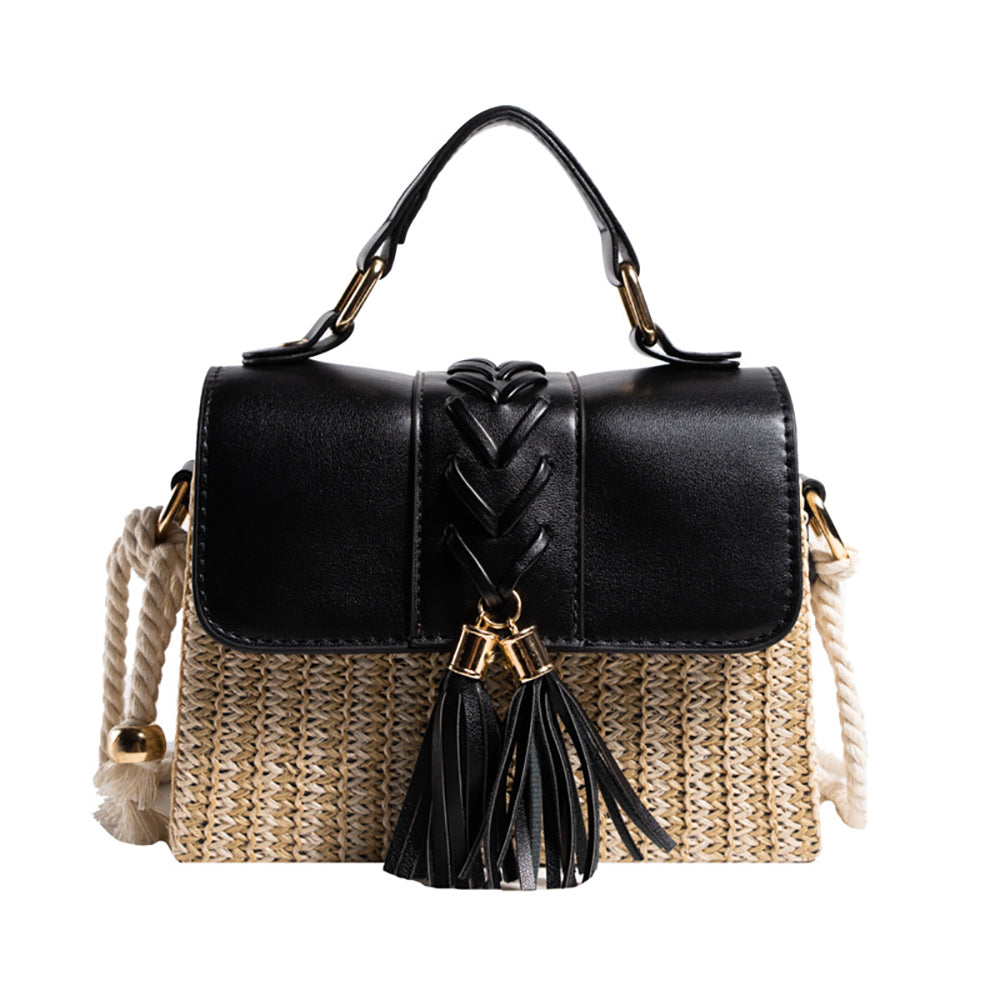 Women Colourblocked Textured Bowling Satchel Bag