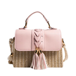 Women Colourblocked Textured Structured Satchel Bag