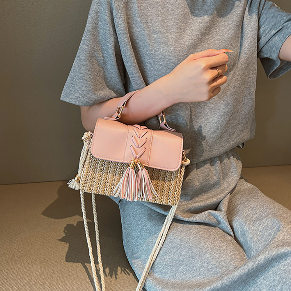 Women Colourblocked Textured Structured Satchel Bag