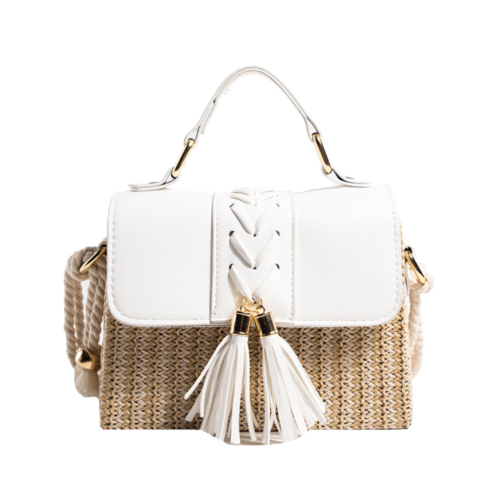 Women Colourblocked Textured Structured Satchel Bag
