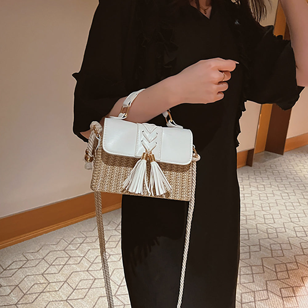Women Colourblocked Textured Structured Satchel Bag