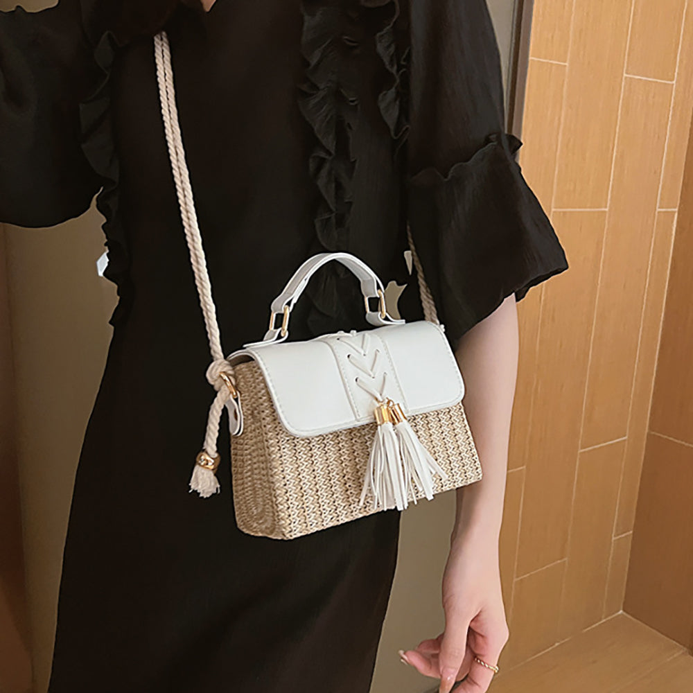 Women Colourblocked Textured Structured Satchel Bag