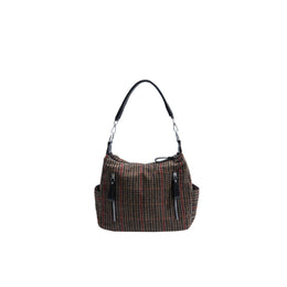 Checked Bucket Shoulder Bag