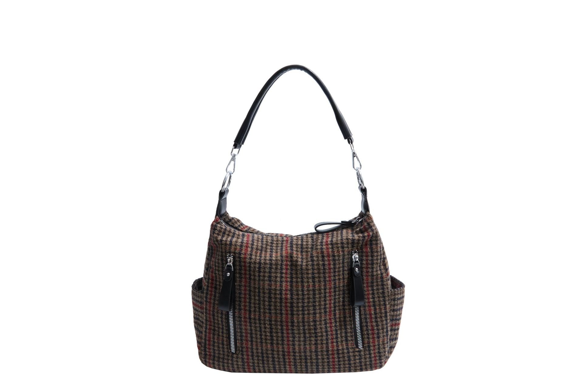 Checked Bucket Shoulder Bag