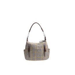 Checked Bucket Shoulder Bag