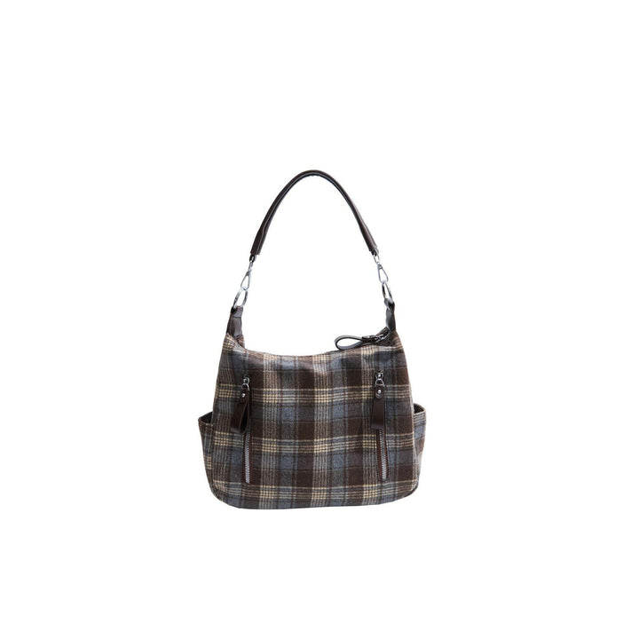 Checked Bucket Shoulder Bag