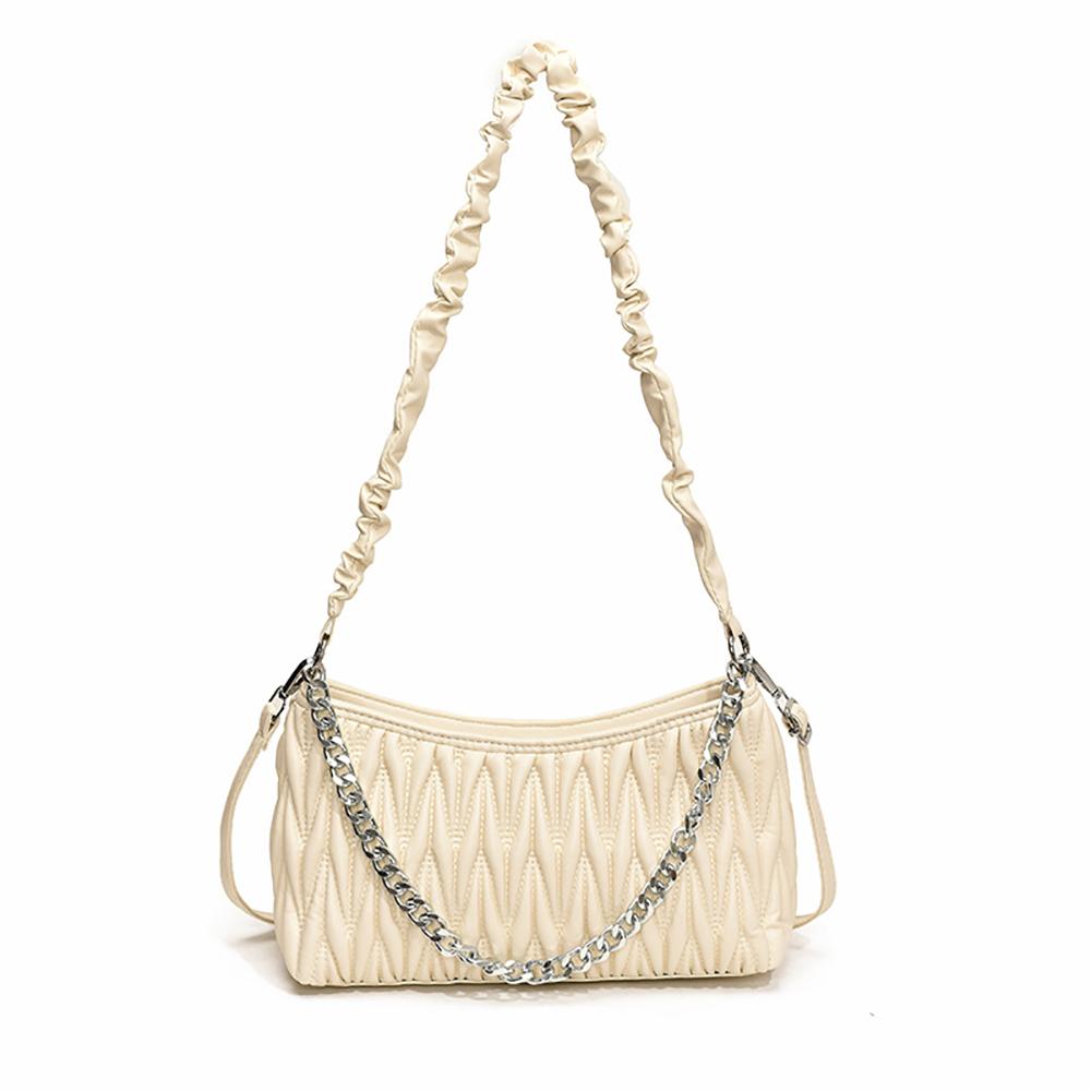Women Self Design Half Moon Sling Bag
