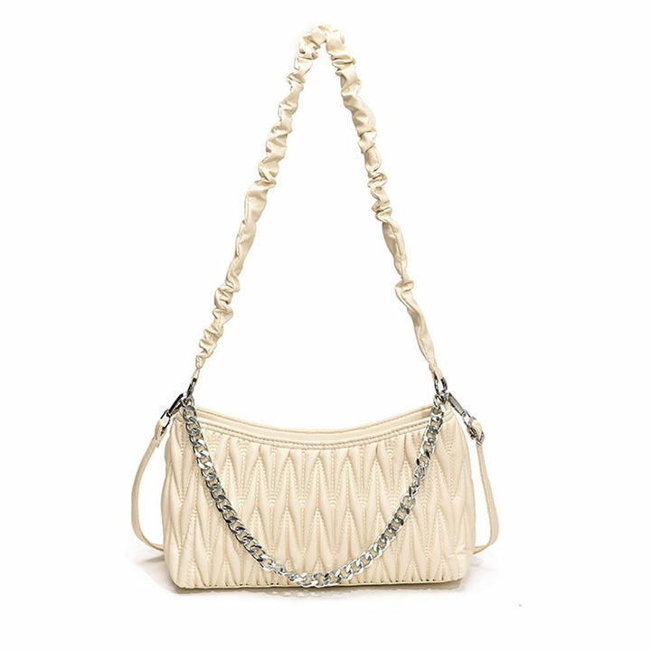 Women Self Design Half Moon Sling Bag
