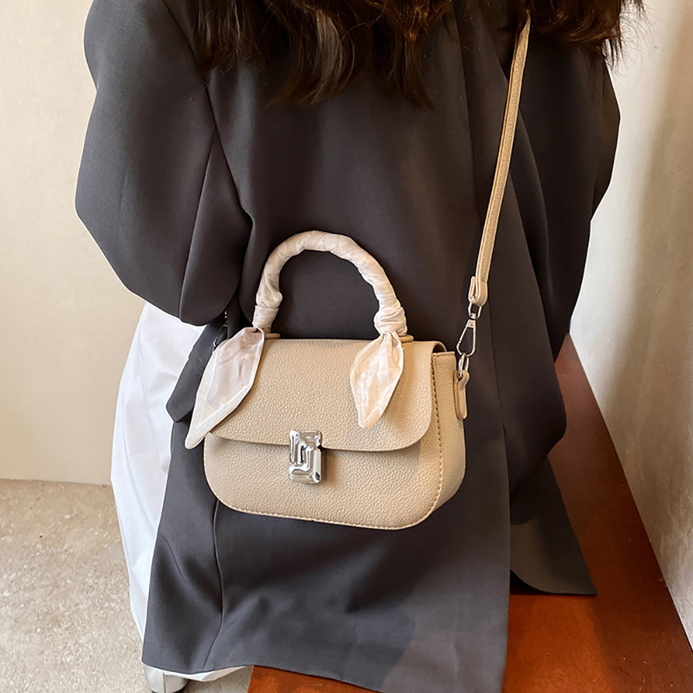Women Textured Bowling Satchel Bag