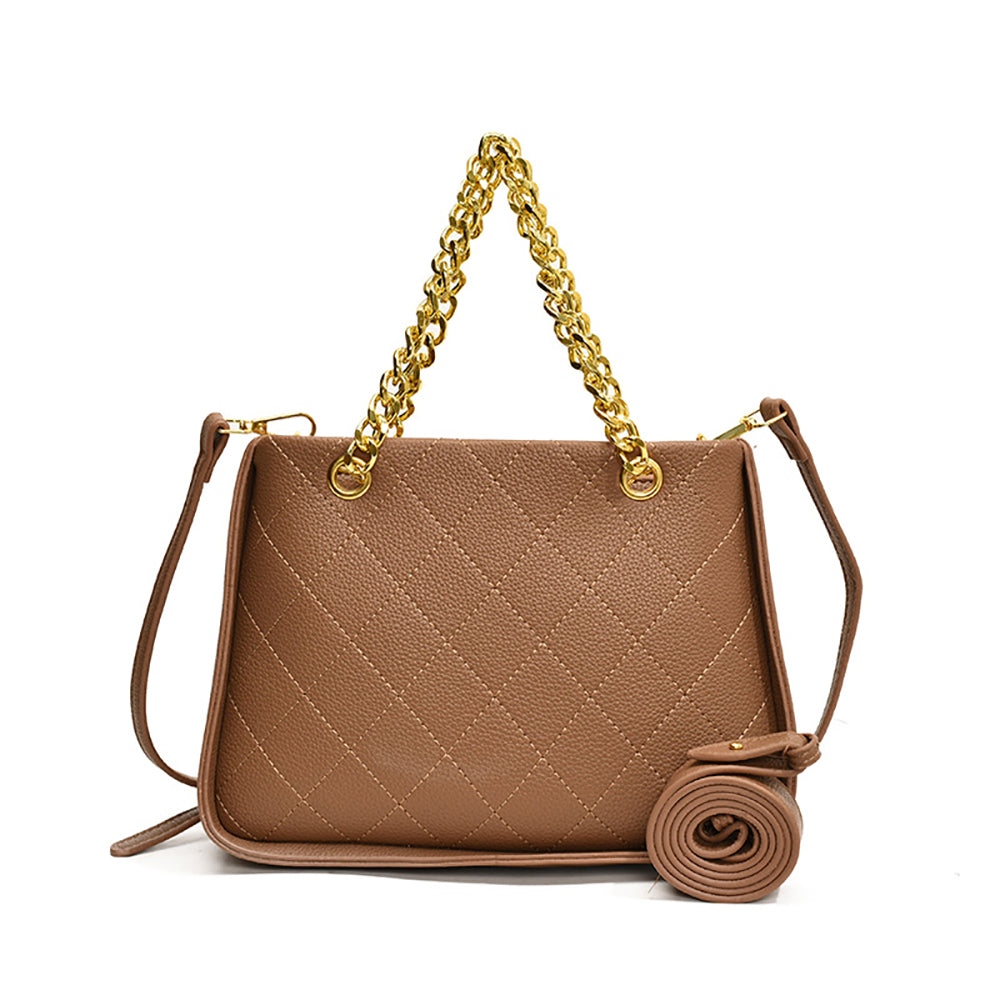Women Textured Bowling Satchel Bag