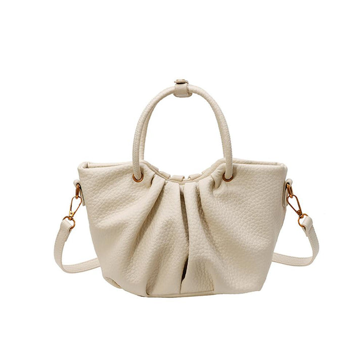 White Solid Two Handles Handheld Bag