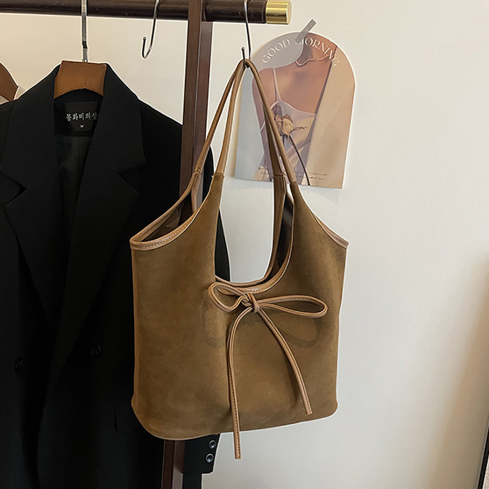 Brown Solid One Handle Shoulder Bag