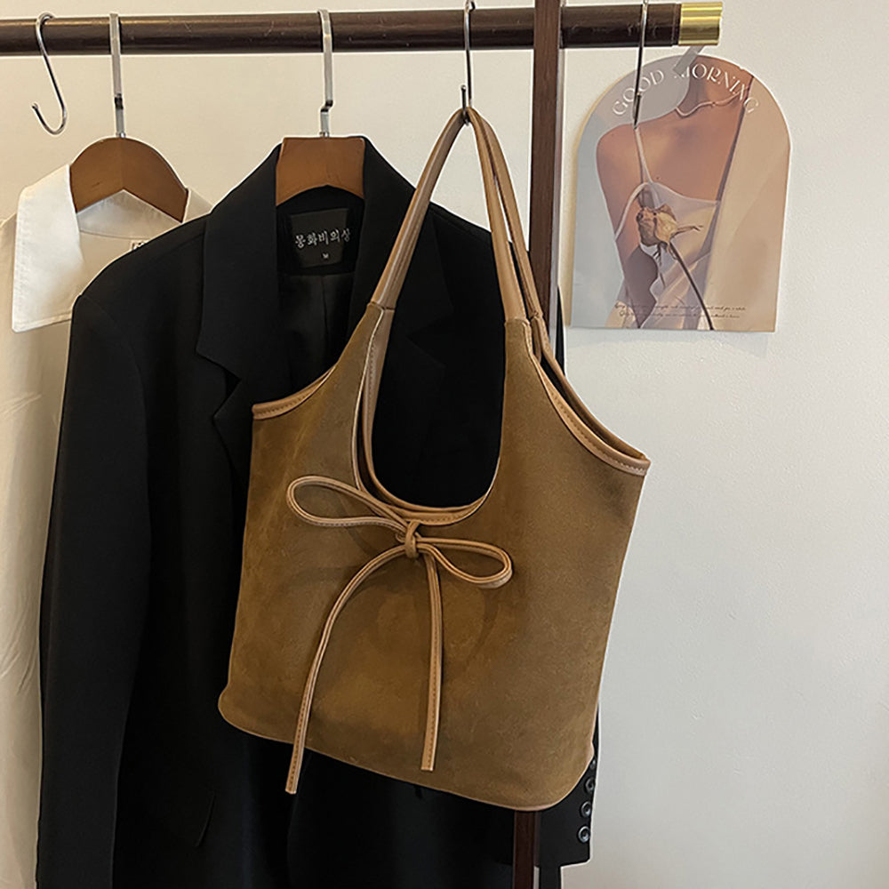 Brown Solid One Handle Shoulder Bag