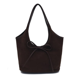 Coffee Solid One Handle Shoulder Bag