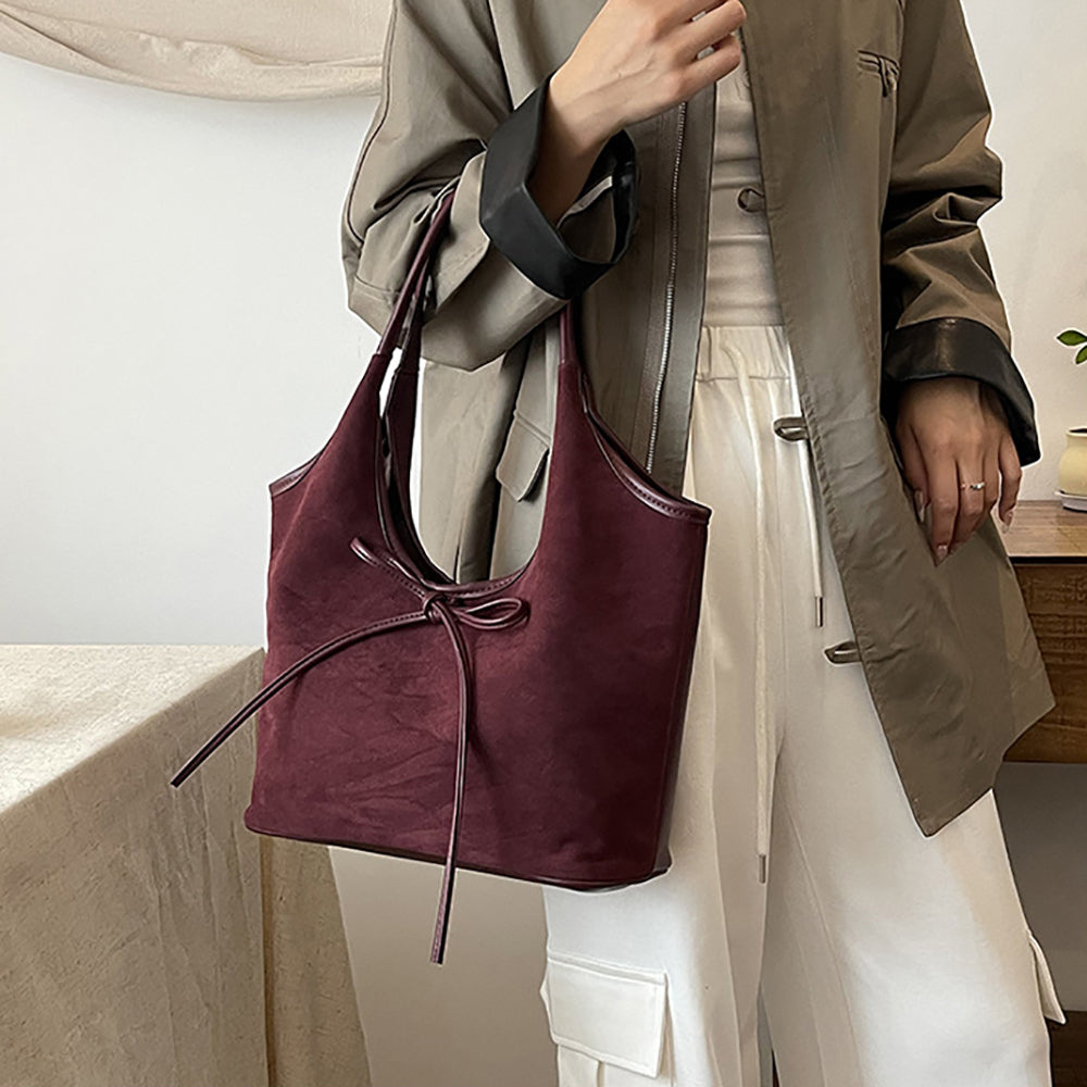 Maroon Solid One Handle Shoulder Bag