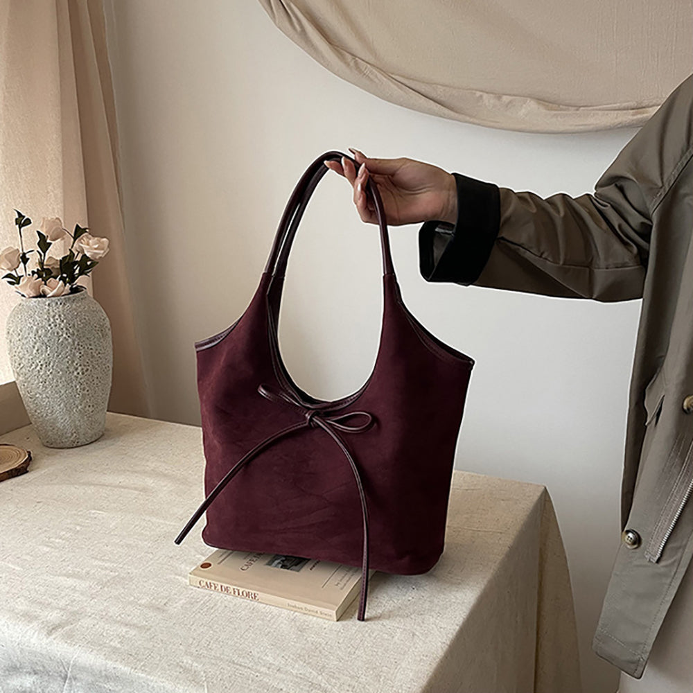 Maroon Solid One Handle Shoulder Bag