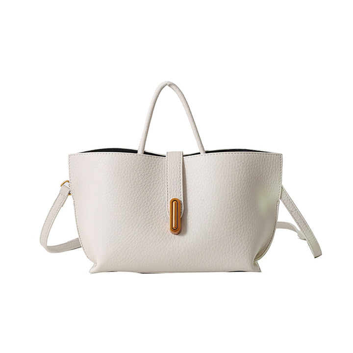 Off White Solid One Handle Sling Bag