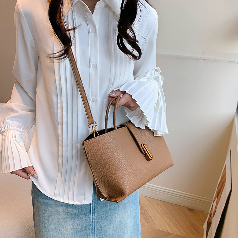Brown Solid One Handle Sling Bag
