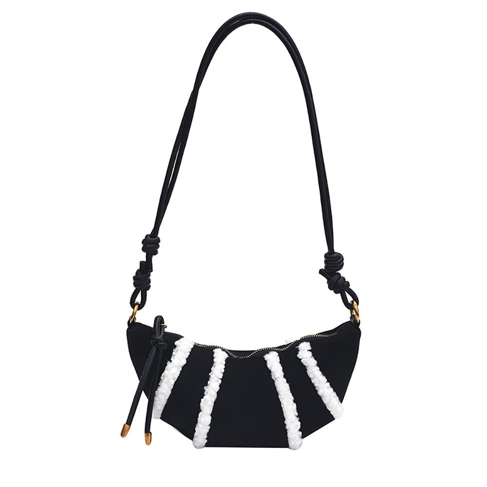 Black Colourblocked One Handle Sling Bag