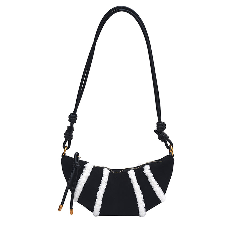 Black Colourblocked One Handle Sling Bag