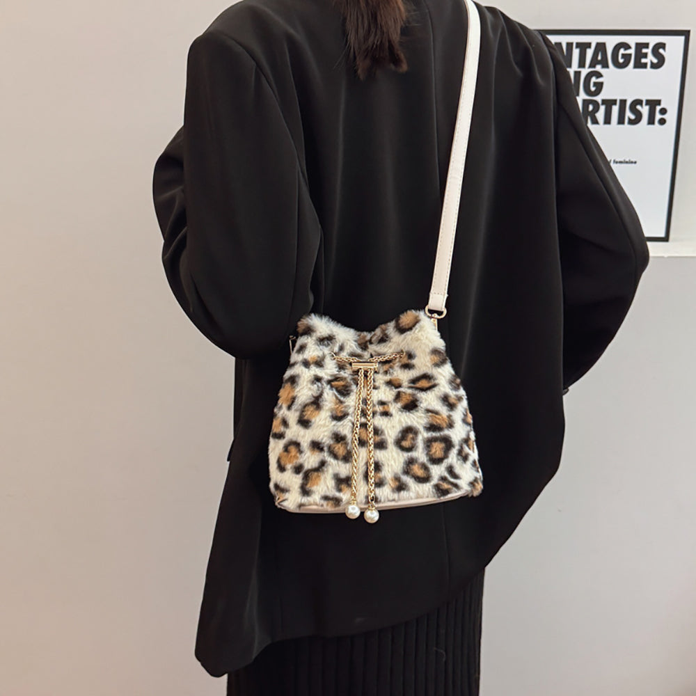 Beige Printed Two Handles Shoulder Bag