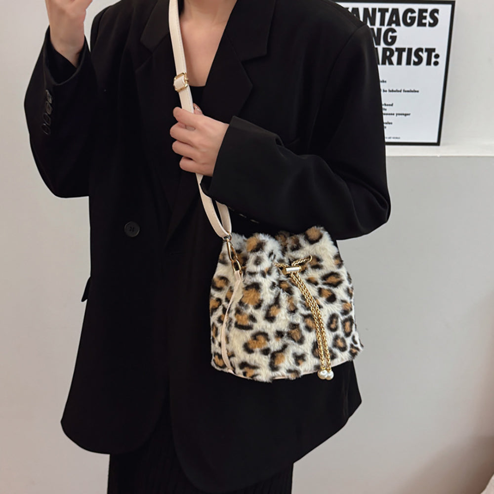 Beige Printed Two Handles Shoulder Bag
